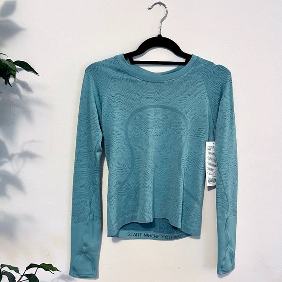 lululemon athletica Tops - NWT Lululemon Swiftly Tech LS 2.0 Race Length in Ripple Wave Tidal Teal Size 6